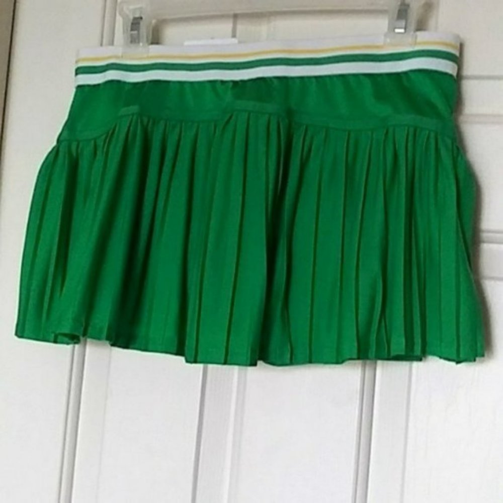 Nwt Adidas Stella McCartney Green Pleated Tennis Skirt Skort Shorts M Medium - Picture 8 of 10